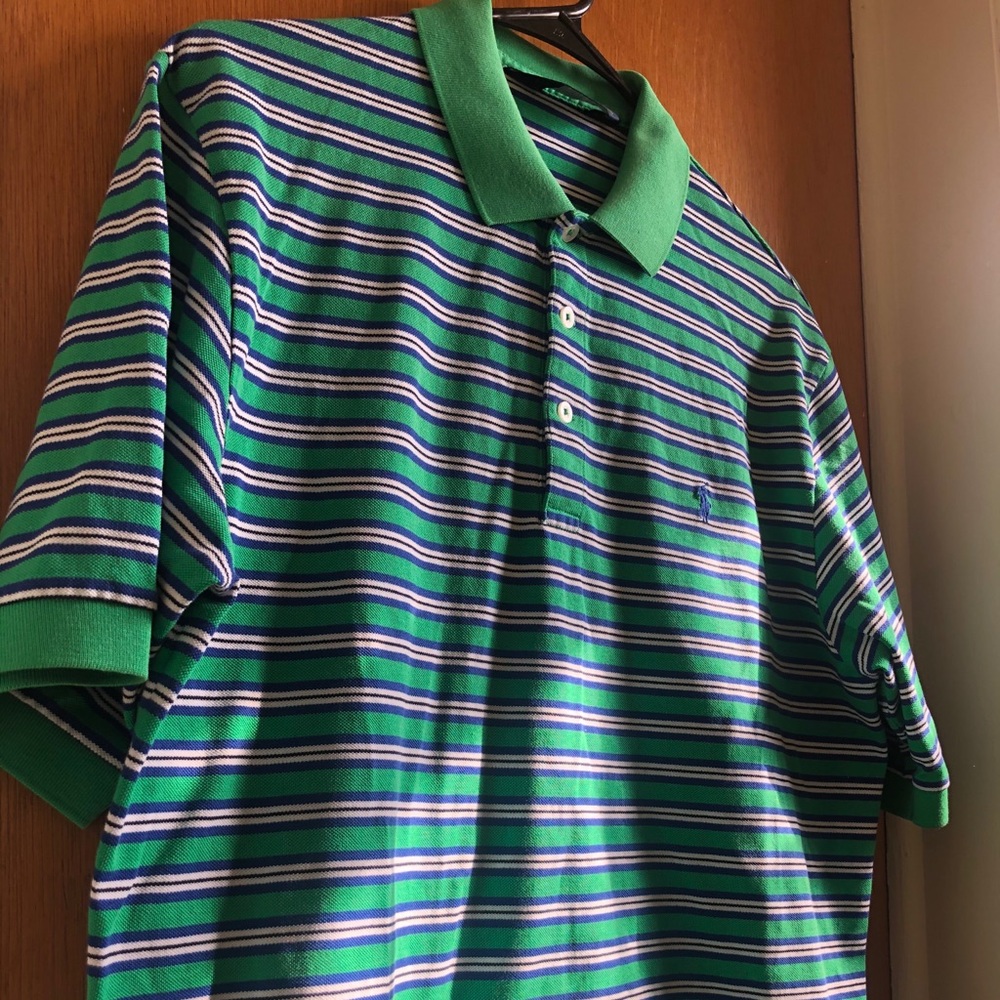 Vintage Green Striped Ralph Lauren Polo